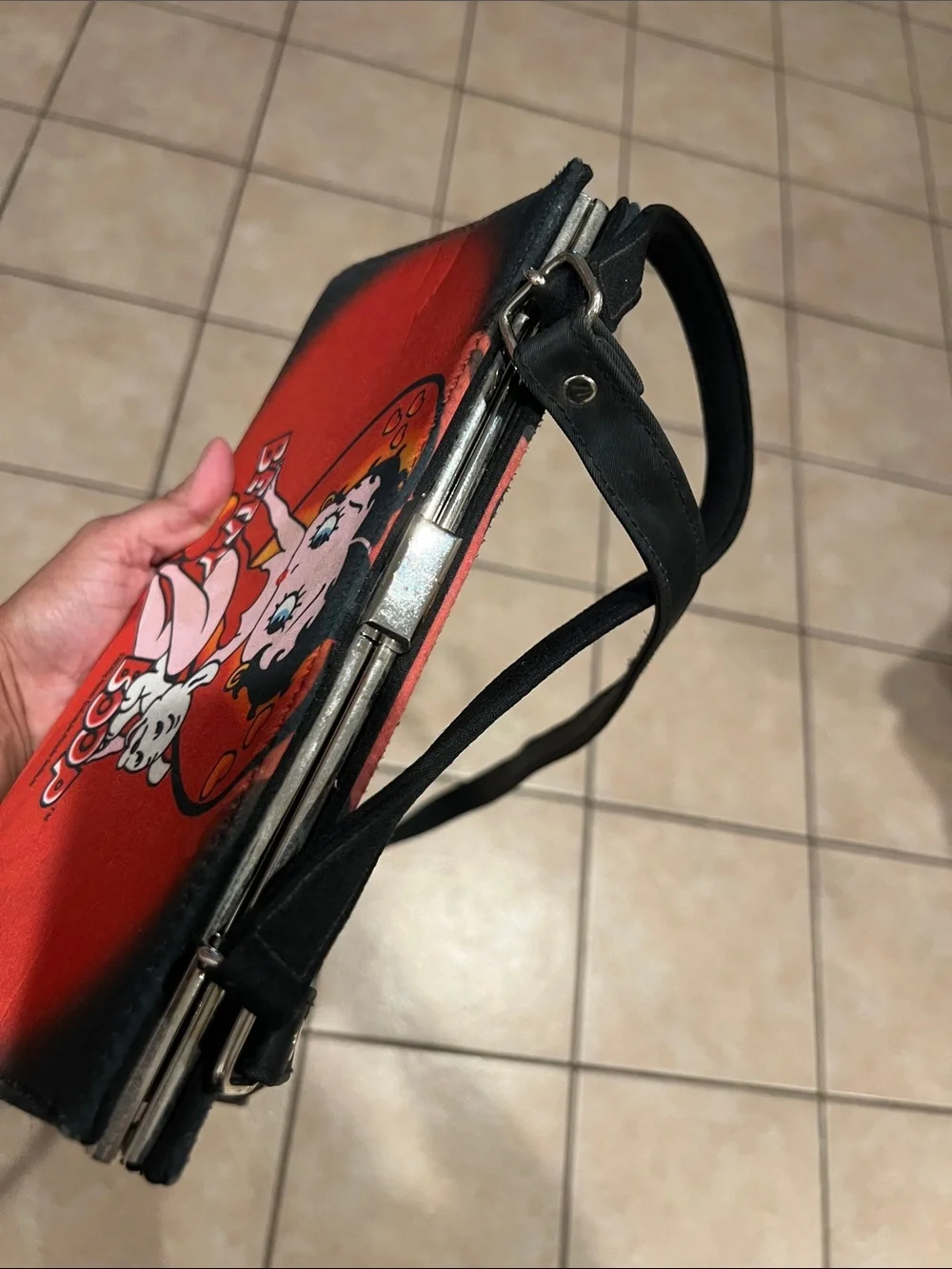 Betty Boop Red and Black Graphic Crossbody Bag